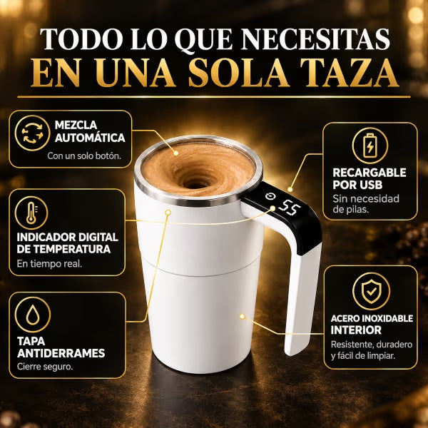 MixCup™ | Taza inteligente de acero inoxidable con agitación magnética
