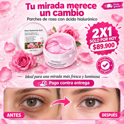 RoseGlow™ | Parches con rosas y ácido hialurónico que renuevan tu mirada