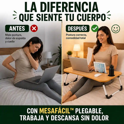 MesaFácil™ Plegable | Come y trabaja cómodo, sin salir de la cama