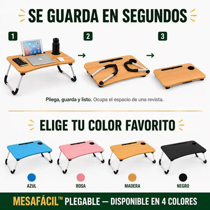 MesaFácil™ Plegable | Come y trabaja cómodo, sin salir de la cama