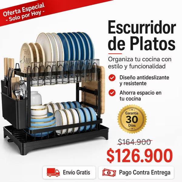 Escurridor Eva™ | Organiza tu vajilla, agiliza el secado y le da orden a tu cocina