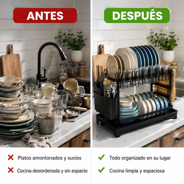 Escurridor Eva™ | Organiza tu vajilla, agiliza el secado y le da orden a tu cocina