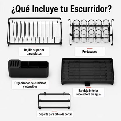 Escurridor Eva™ | Organiza tu vajilla, agiliza el secado y le da orden a tu cocina