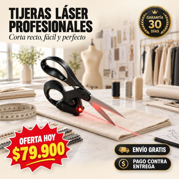 Tijeras Láser Profesionales | Corta recto sin trazar líneas