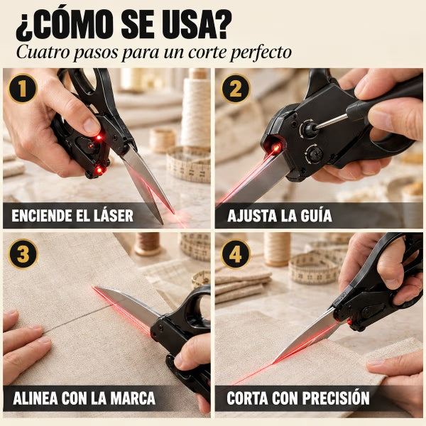 Tijeras Láser Profesionales | Corta recto sin trazar líneas