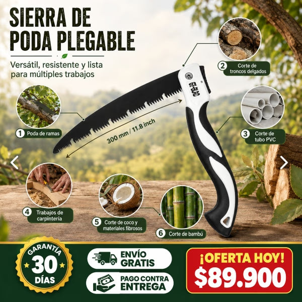Sierra de Mano Plegable para Poda, Jardín y Corte