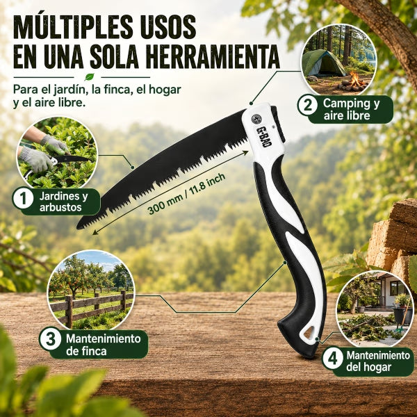 Sierra de Mano Plegable para Poda, Jardín y Corte