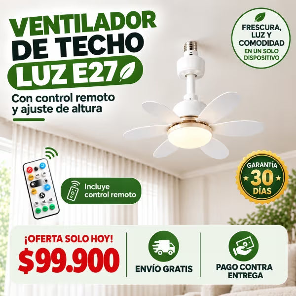 BrisaLux™ | Ventilador de techo con luz LED y control remoto