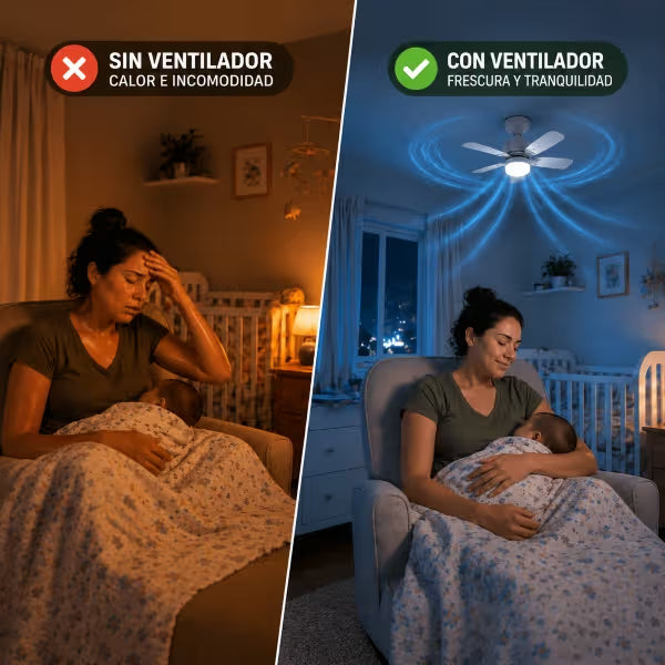 BrisaLux™ | Ventilador de techo con luz LED y control remoto