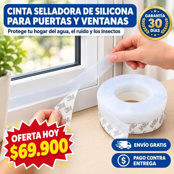 SelloMax™ | Cinta selladora que aísla agua, ruido e insectos al instante