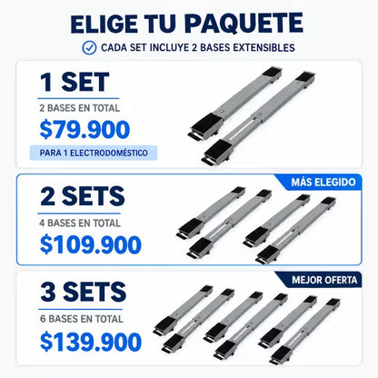 RodaFácil™ | Bases Metálicas Extensibles con Ruedas