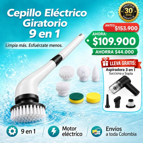 CleanPro™ Giratorio | Cepillo Eléctrico Multiusos 9 en 1