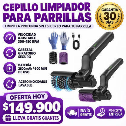 Cepillo Eléctrico Limpiaparrillas™ | Limpieza profesional sin esfuerzo