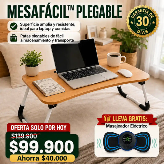 MesaFácil™ Plegable | Come y trabaja cómodo, sin salir de la cama